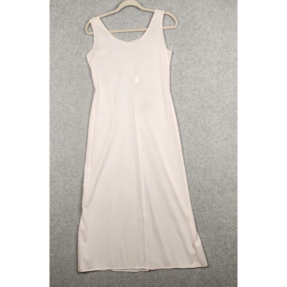 Vintage Night Gown Womens 7/8 Pink Sleeveless Gauzy Made USA Minimalist 90s